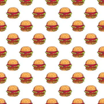 Seamless burgers 库存插图