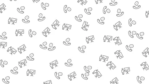 Seamless Business Pattern with Professional Consulting Icons for Corporate Stock Footage 346186136