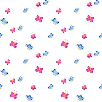 Seamless with butterflies Stock Illustration