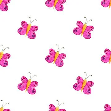 Seamless with butterflies Stock Illustration