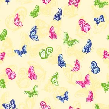 Seamless butterflies pattern Stock Illustration