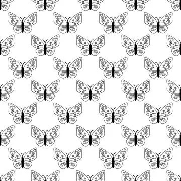 Seamless butterflies pattern Stock Illustration