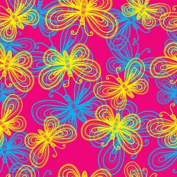 Seamless butterflies pattern. Vector illustration Stock Illustration