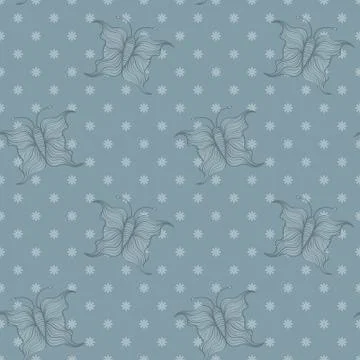 Seamless butterfly background Stock Illustration