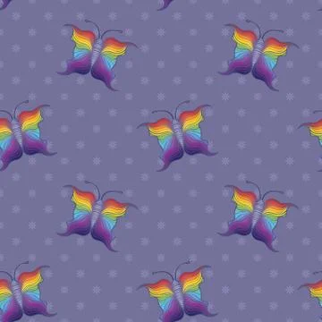 Seamless butterfly background Stock Illustration