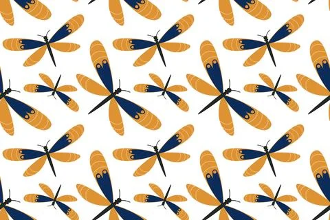 Seamless butterfly pattern. Beautiful summer tropical butterflies. Flat style Stock Illustration