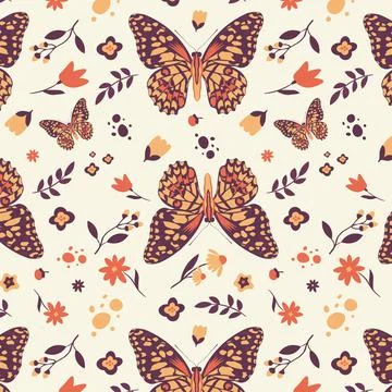 Seamless Butterfly Pattern Illustrazione stock