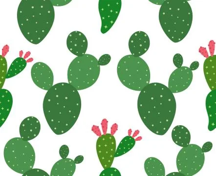 Seamless cactus pattern background - Vector illustration Stock Illustration