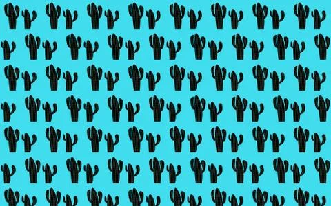 Seamless cactus pattern with white background Illustrazione stock