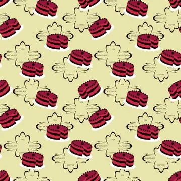Seamless cake pattern Stock Illustration
