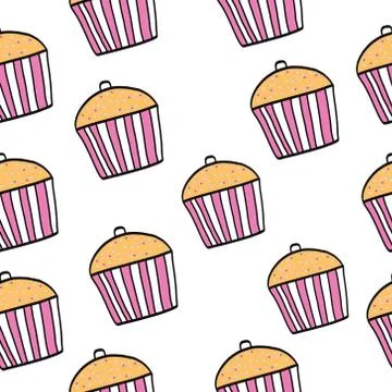 Seamless cake pattern Stock Illustration