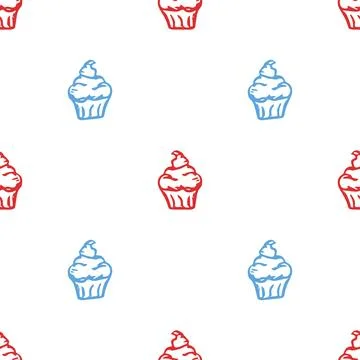 Seamless cake pattern. Sweets and candy background Stock Illustration