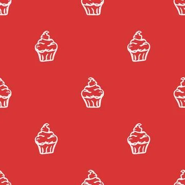 Seamless cake pattern. Sweets and candy background Illustrazione stock
