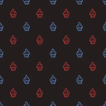 Seamless cake pattern. Sweets and candy background Stock Illustration