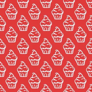 Seamless cake pattern. Sweets and candy background Stock Illustration