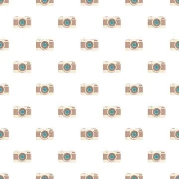 Seamless camera pattern creating a retro photography background Illustrazione stock