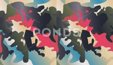 Seamless camouflage pattern background vector. Fashion clothing style masking Stock Illustration