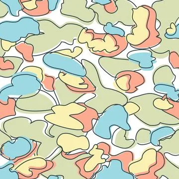 Seamless Camouflage Pattern in Blue Red Green abstract background. Modern c.. Stock Illustration