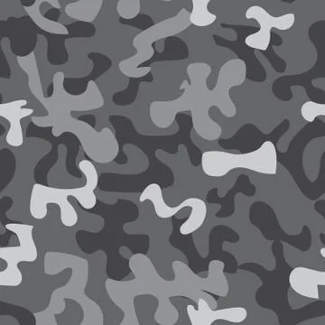 Seamless camouflage pattern in gray tones Stock Illustration