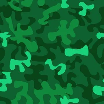 Seamless camouflage pattern in green tones Stock Illustration