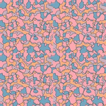 Seamless Camouflage Pattern in Pink Blue abstract background. Modern clothi.. Stock Illustration