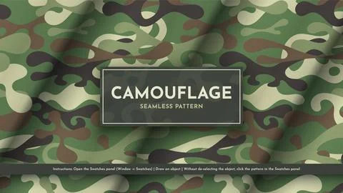 Seamless Camouflage Pattern. War Illustration. Traditional Military Texture 스톡 일러스트