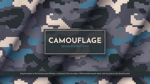 Seamless Camouflage Pattern. War Illustration. Traditional Military Texture Stock Illustration