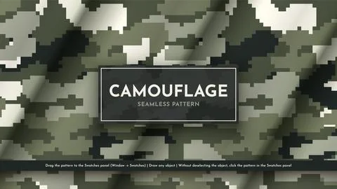 Seamless Camouflage Pattern. War Illustration. Traditional Military Texture イラスト素材