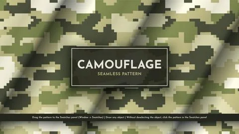 Seamless Camouflage Pattern. War Illustration. Traditional Military Texture Stock Illustration