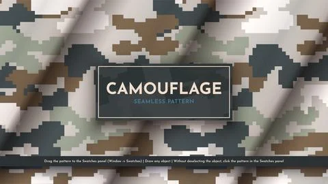 Seamless Camouflage Pattern. War Illustration. Traditional Military Texture 스톡 일러스트