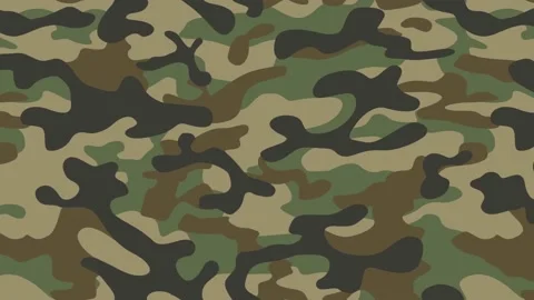 Seamless camouflage repeats. Video vector illustration texture hunting Stock Footage 229598141