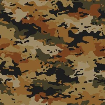Seamless camouflage texture skin pattern vector for military textile. Stock Illustration