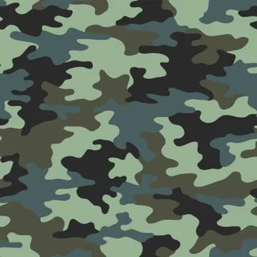 Seamless camouflage texture skin pattern vector for military textile. Stock Illustration