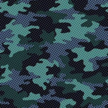 Seamless camouflage texture skin pattern vector for military textile. Stock Illustration