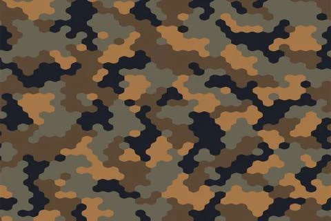 Seamless camouflage texture skin pattern vector for military textile. Stock Illustration