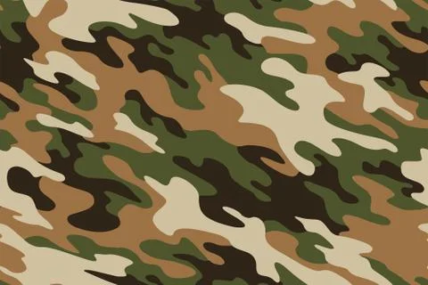 Seamless camouflage texture skin pattern vector for military textile. Stock Illustration
