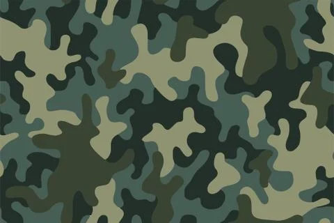 Seamless camouflage texture skin pattern vector for military textile. Stock Illustration