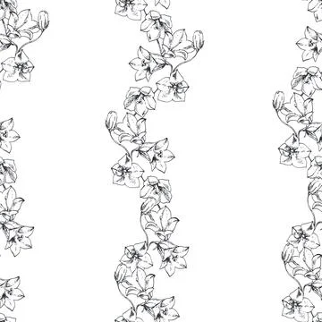 Seamless campanula pattern Stock Illustration