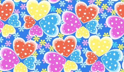 Seamless candy color hearts pattern, Valentines day concept Stock Illustration