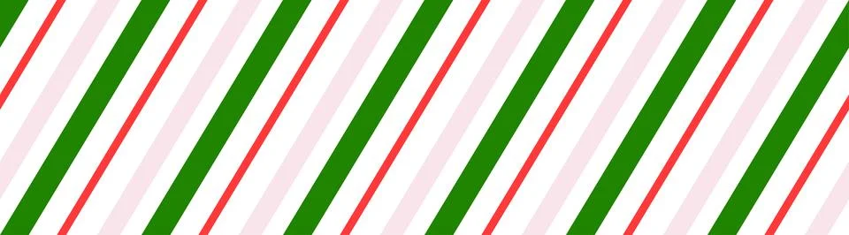 Seamless candy stripe pattern with diagonal red and green lines. Cane pattern Stock Illustration