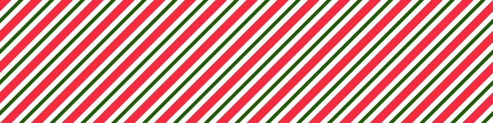 Seamless candy stripe pattern with diagonal red and green lines. Cane pattern Stock Illustration