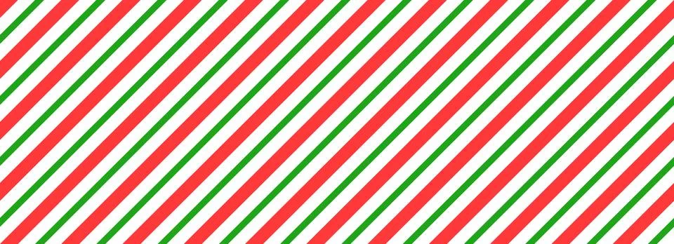 Seamless candy stripe pattern with diagonal red and green lines. Cane pattern Stock Illustration