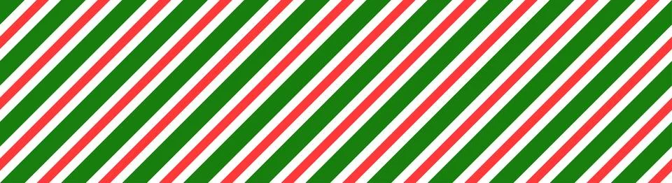 Seamless candy stripe pattern with diagonal red and green lines. Cane pattern Stock Illustration