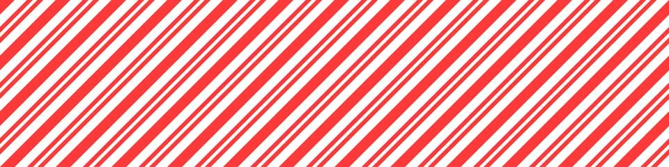 Seamless candy stripe pattern with diagonal red and white lines. Cane pattern Stock Illustration