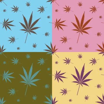Seamless cannabis leaf pattern - illustration Stock Illustration