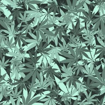 Seamless cannabis pattern Stock Illustration