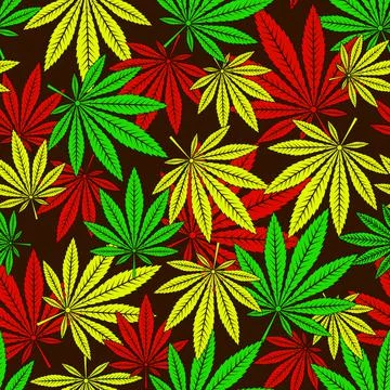 Seamless cannabis pattern Stock Illustration