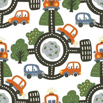 Seamless car pattern background. Stock-Illustration