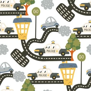 Seamless car pattern background. Stock Illustration