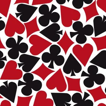 Seamless card suit pattern Stock Illustration